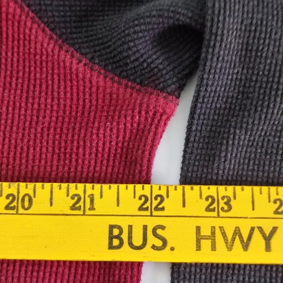 Billabong knit hoodie pull over men's size L maroon & black long sleeve - Picture 10 of 11